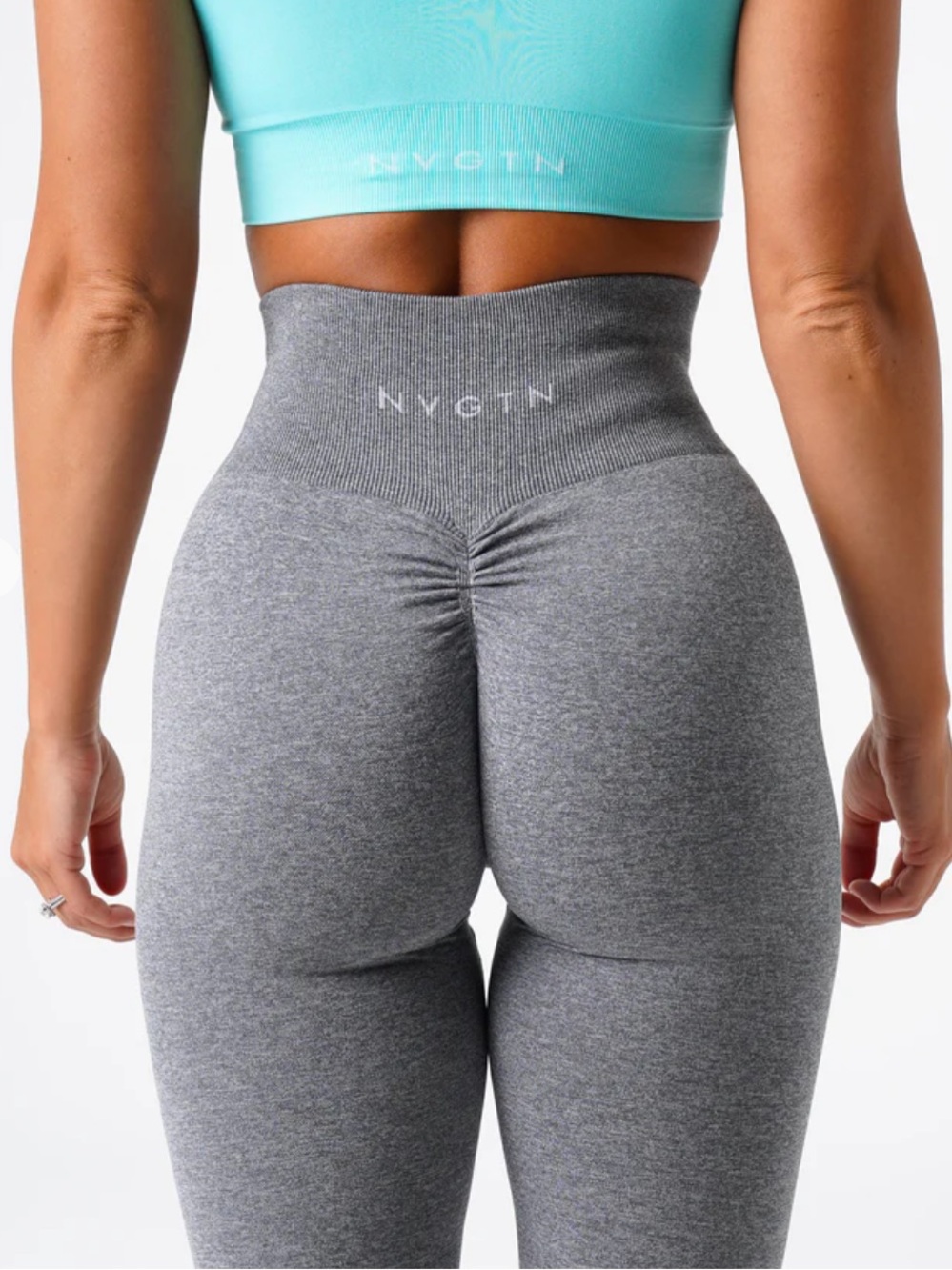 NWT NVGTN Grey High-Waist Scrunch Leggings